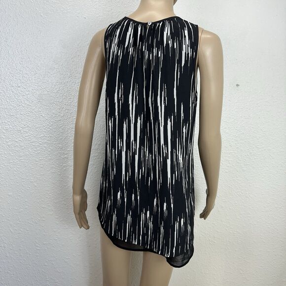 Daniel Rainn Tank Top Womens S Black White Chiffon Office Siren Capsule Staple L - Picture 5 of 6